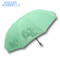 2018 Wholesale Cheap Multifunctional Anti-UV Collapsible Monsoon Brand 21'' Manual Open Rain and Sun 3 Folding Umbrella for Lady